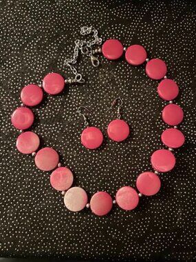 Pink Fun Necklace and Earrings